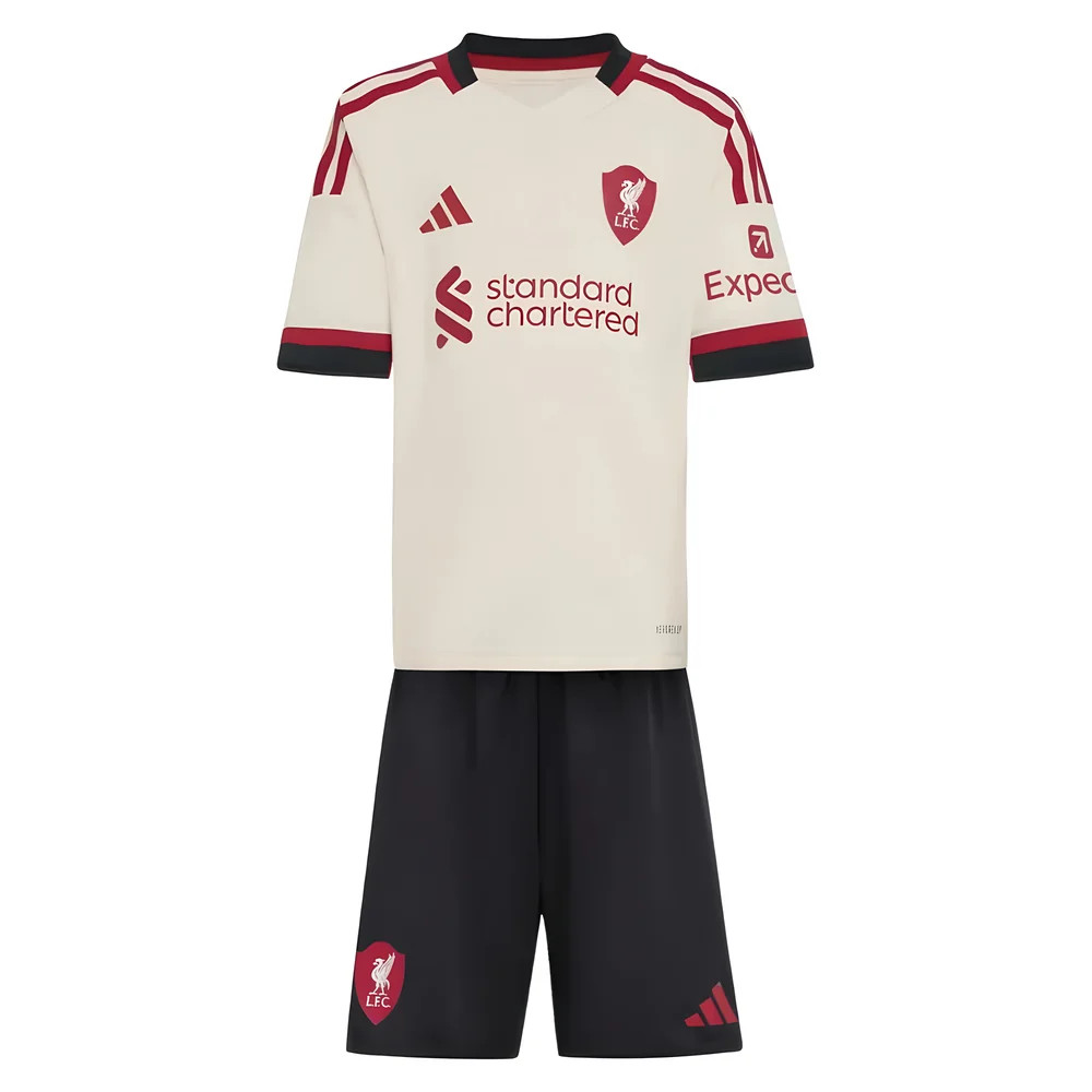 '25-'26 Liverpool Away Mini Kit Toddler's 2-3 Toddler Polyester Made By: Adidas Unisex Toddler White 18-24 Mo