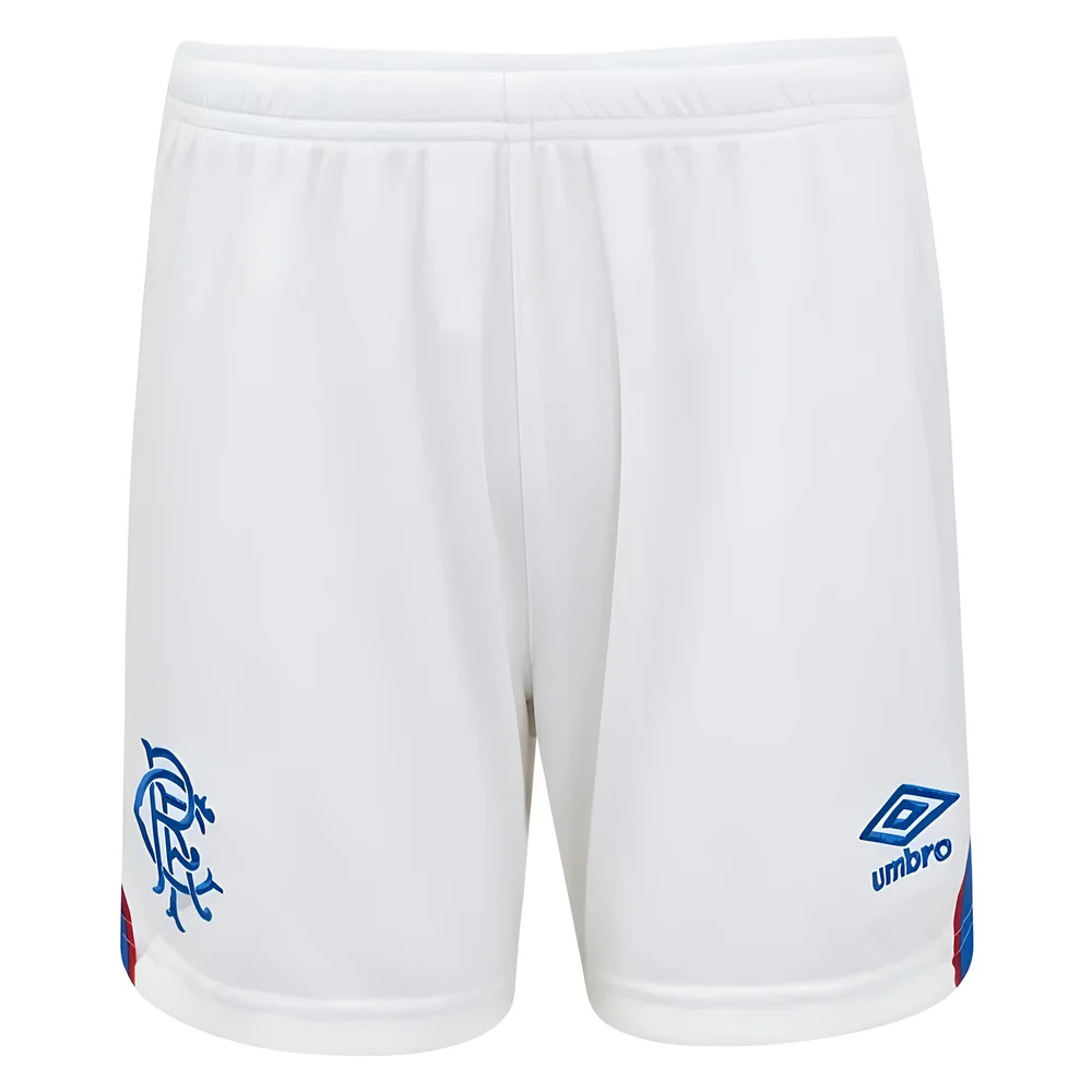 Umbro Men's Rangers Home Shorts 2025 2026 Adults - White/Blue - XL - Image 4