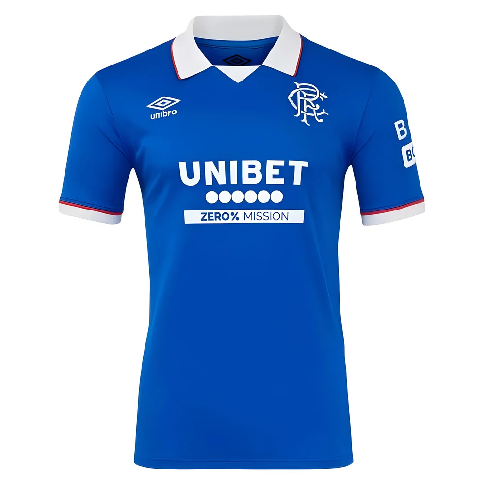 '25-'26 Rangers Authentic Home Shirt Polyester Made By: Umbro Men's Blue Extra Large