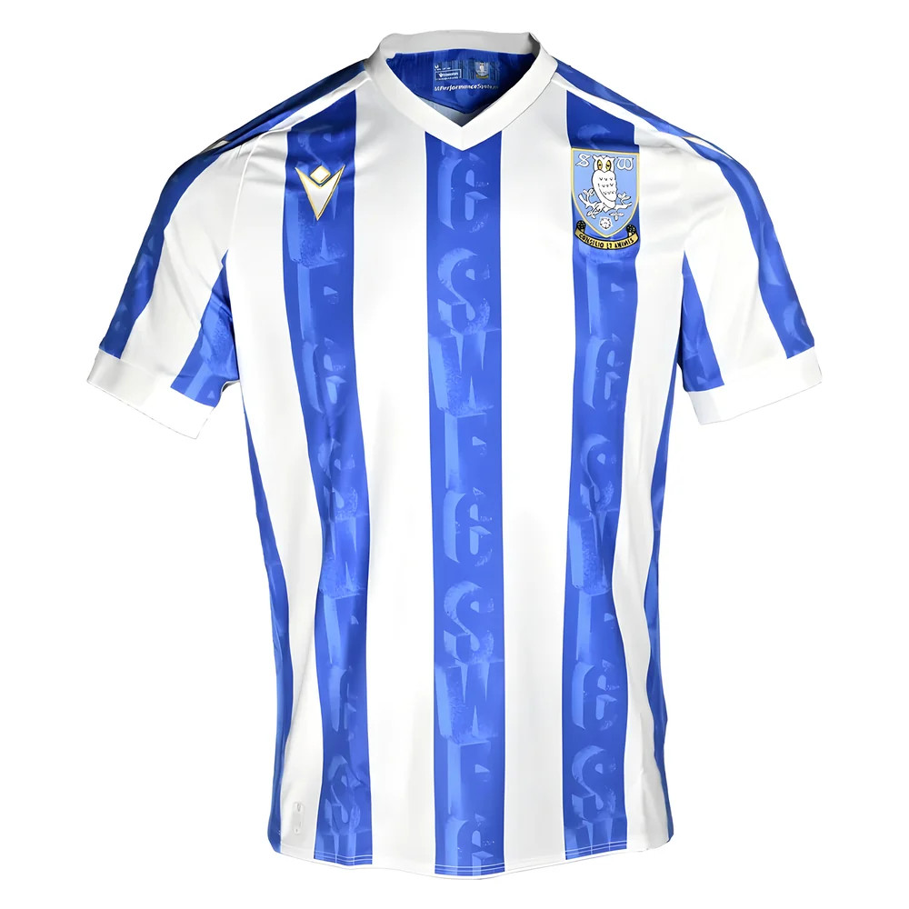 '25-'26 Sheffield Wednesday Home Shirt Polyester Made By: Macron Men's Blue Medium