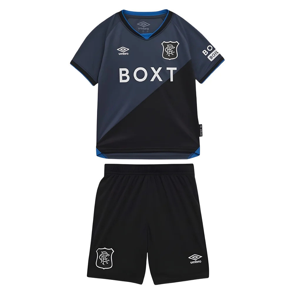 '25-'26 Rangers Third Infant Kit Adults 5-6 Polyester Made By: Umbro Unisex Infant Black Size 4-5