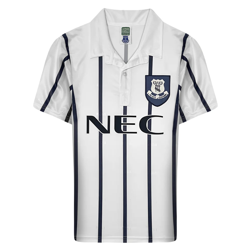 1994 Everton Away Retro Shirt Polyester Made By: Score Draw Men's White Large