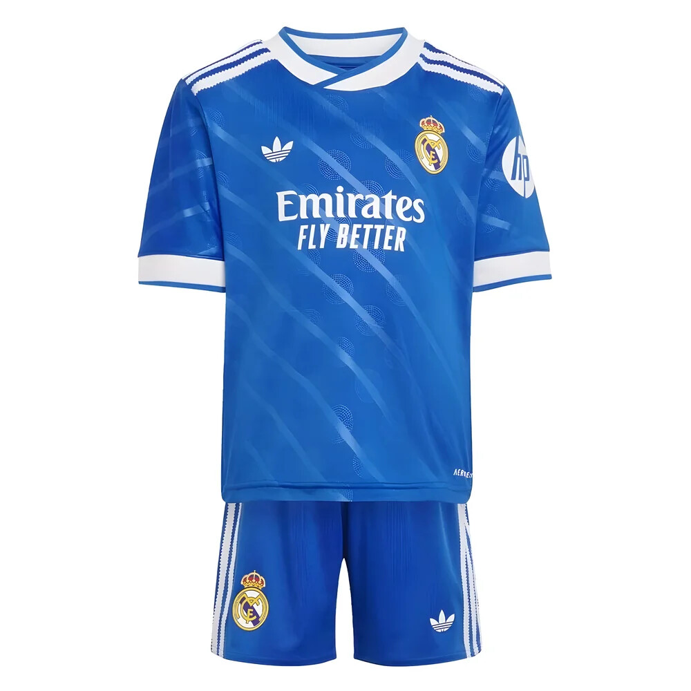 '25-'26 Real Madrid Third Youth Kit Kids Polyester Made By: Adidas Unisex Kids Blue Size 11-12