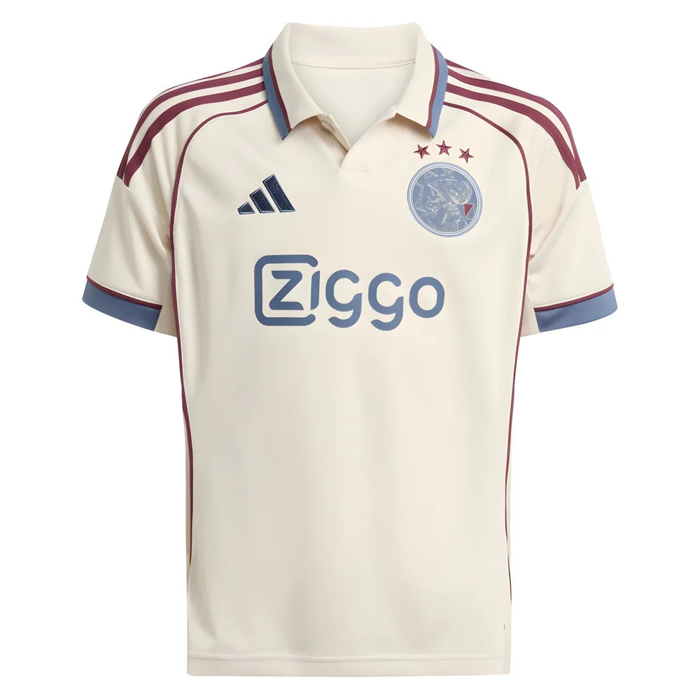 '25-'26 Ajax Third Shirt (Kids) 9-10 Polyester Made By: Adidas Unisex Kids White Size 13-14