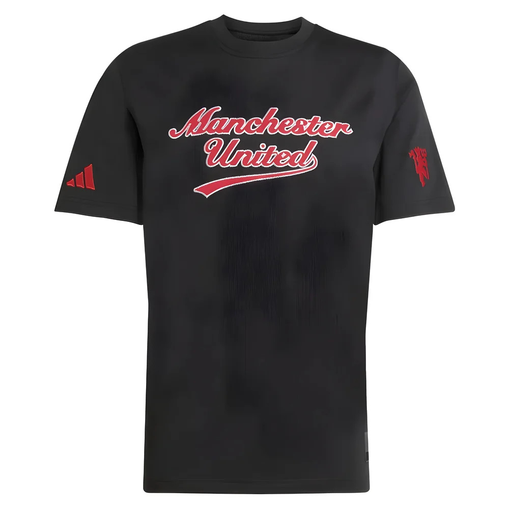 '25-'26 Man Utd Us Tee (Black) Polyester Manchester United Made By: Adidas Men's Black 3XL