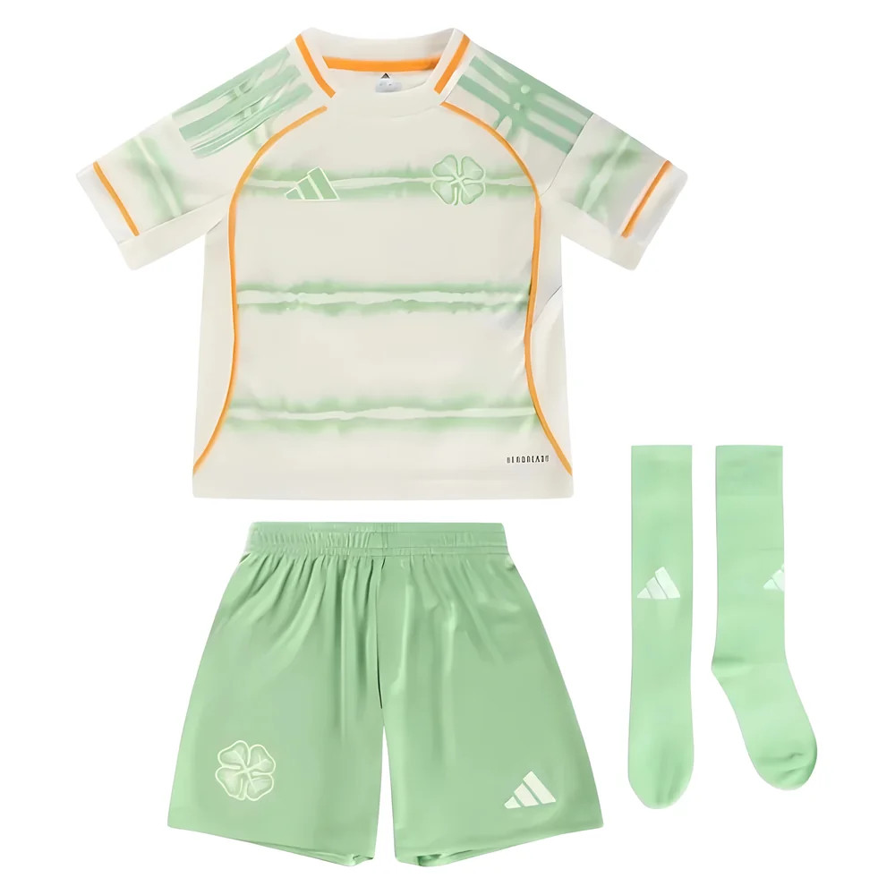 '25-'26 Celtic Third Mini Kit Kids Polyester Made By: Adidas Unisex Kids Grey Size 5-6