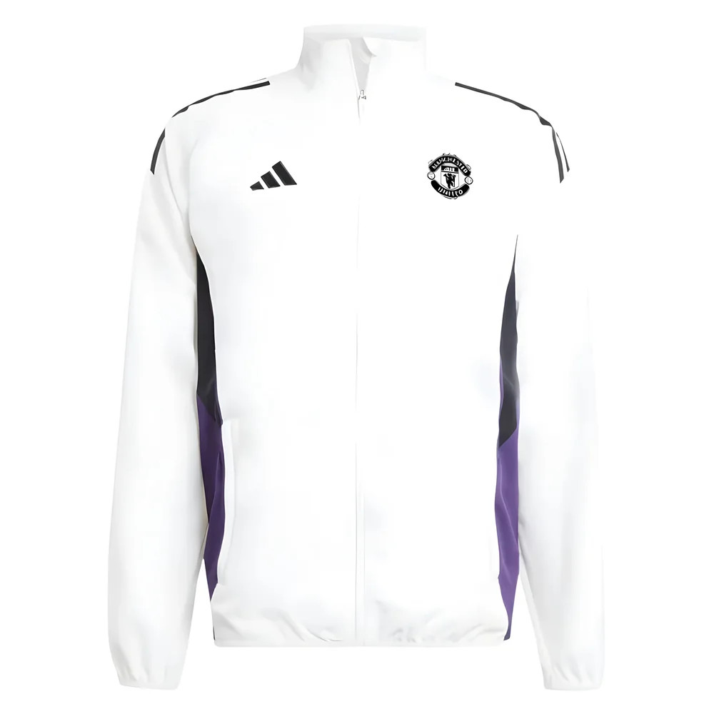 '25-'26 Man Utd Presentation Jacket (White) Polyester Manchester United Made By: Adidas Men's White 3XL