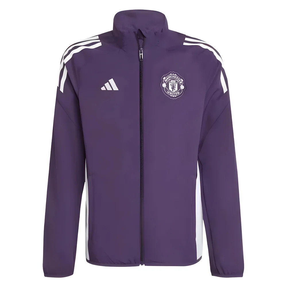 '25-'26 Man Utd Presentation Jacket (Aurora Plum) - Kids Polyester Manchester United Made By: Adidas Unisex Kids Purple Size 7-8