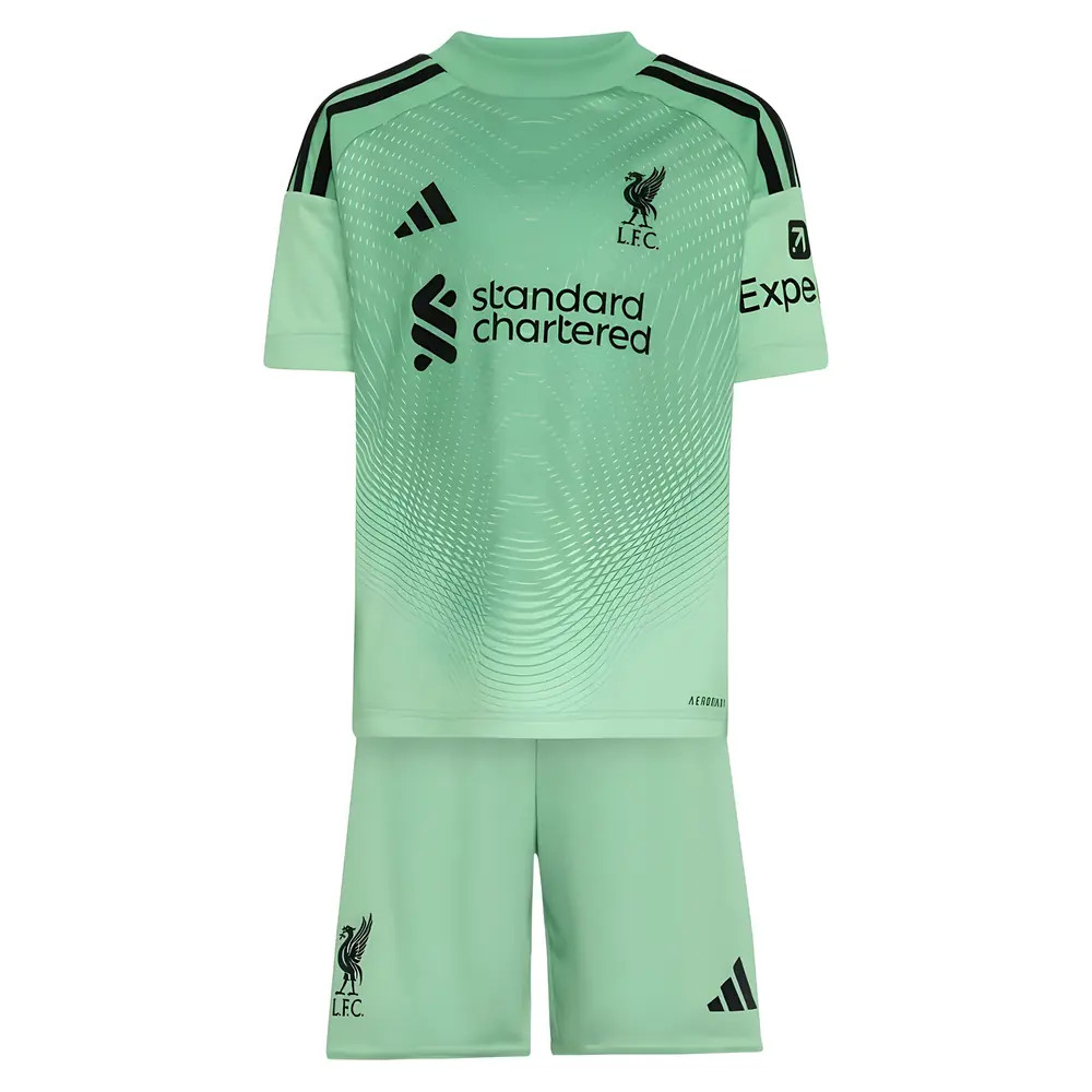 '25-'26 Liverpool Home Goalkeeper Mini Kit Toddler's 2-3 Toddler Polyester Made By: Adidas Unisex Toddler Green 18-24 Mo