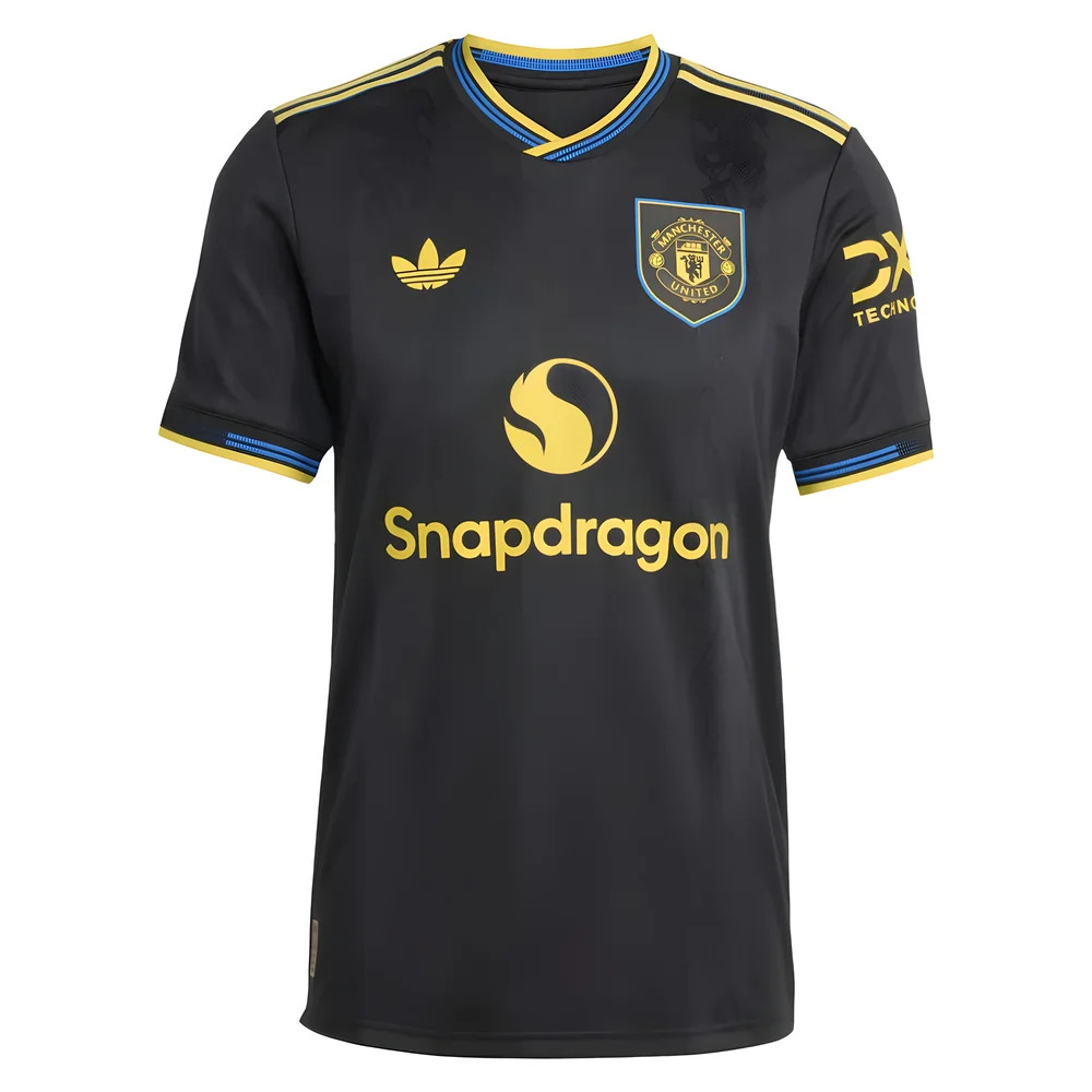 '25-'26 Man Utd Authentic Third Shirt Polyester Manchester United Made By: Adidas Men's Black Large