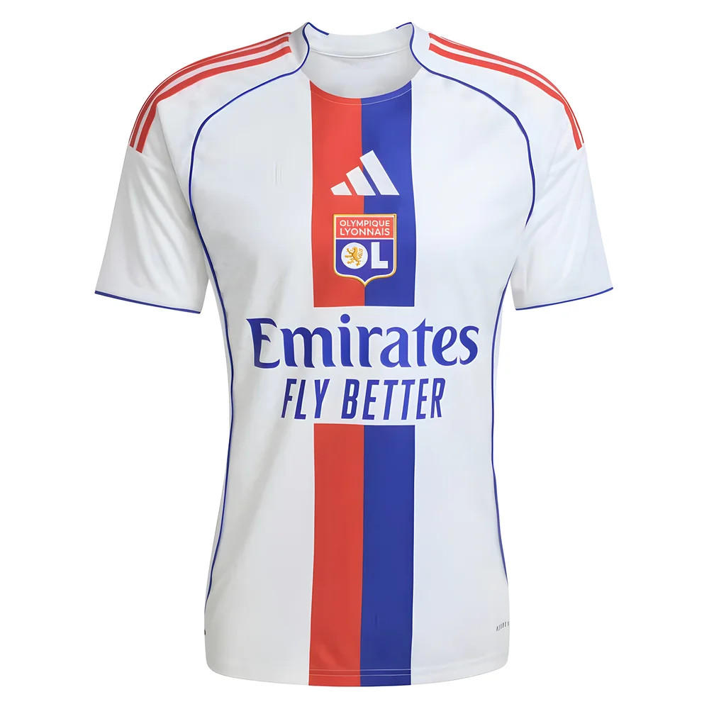 '25-'26 Olympique Lyon Home Shirt Polyester Made By: Adidas Men's White 3XL