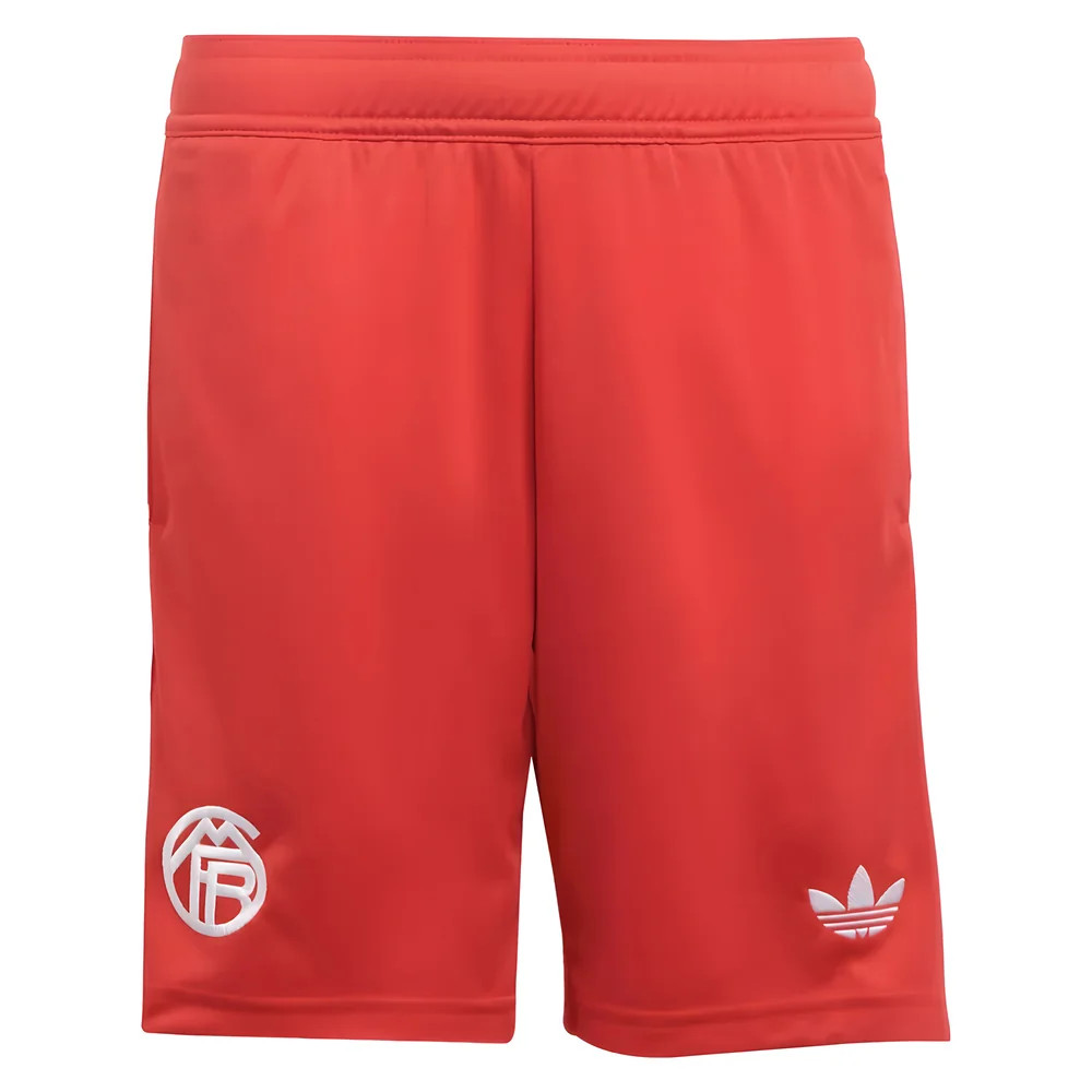 '25-'26 Bayern Munich Third Goalkeeper Shorts (Pure Ruby) - Kids 22 Waist Polyester Made By: Adidas Unisex Kids Red 24 Waist