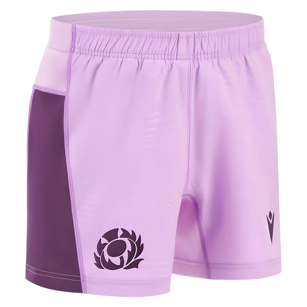 '25-'26 Scotland Rugby Away Shorts (Pink) Polyester Made By: Macron Men's Pink Xxl