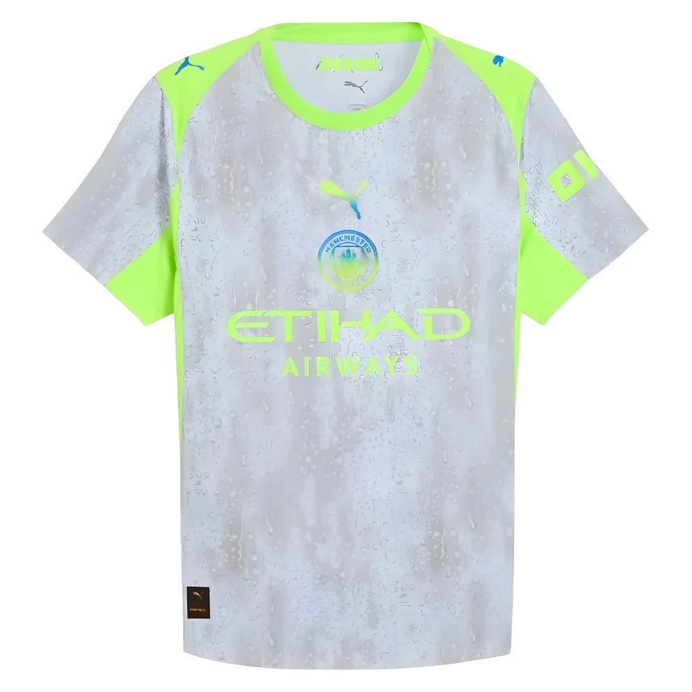 '25-'26 Man City Authentic Third Shirt Polyester Manchester City Made By: Puma Men's Grey Medium