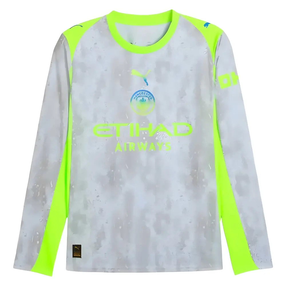 '25-'26 Man City Long Sleeve Third Shirt Polyester Manchester City Made By: Puma Men's Grey Medium