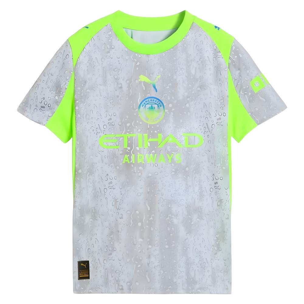 '25-'26 Man City Third Shirt (Kids) 7-8 Polyester Manchester City Made By: Puma Unisex Kids Grey Size 11-12