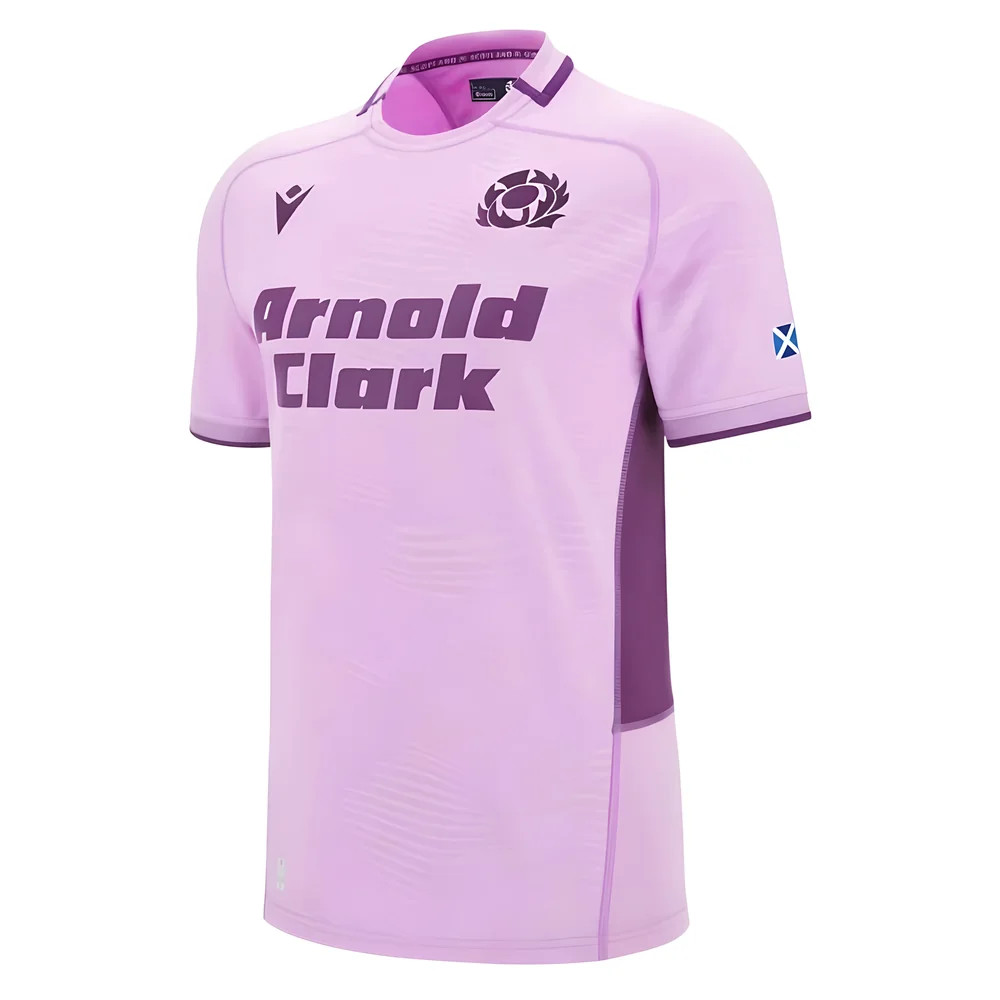 '25-'26 Scotland Rugby Away Replica Shirt Polyester Made By: Macron Men's Pink Medium