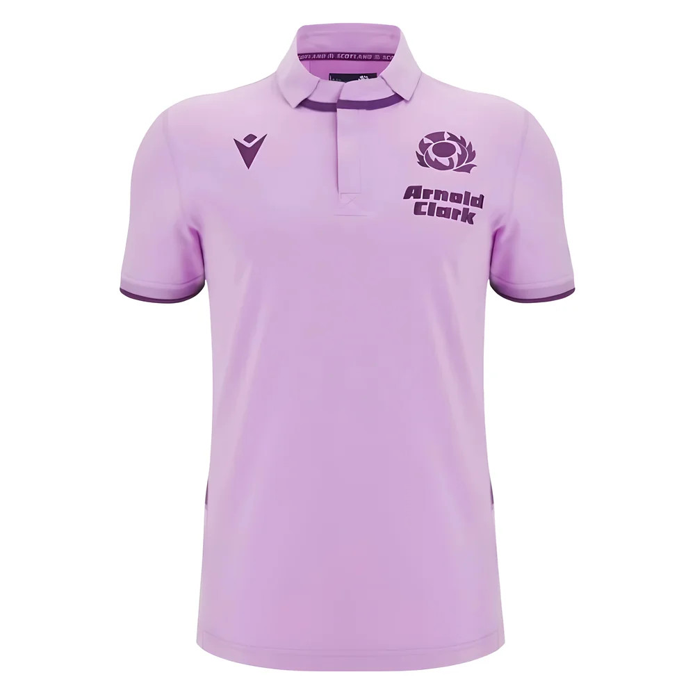 '25-'26 Scotland Rugby Cotton Away Shirt Made By: Macron Men's Pink Medium