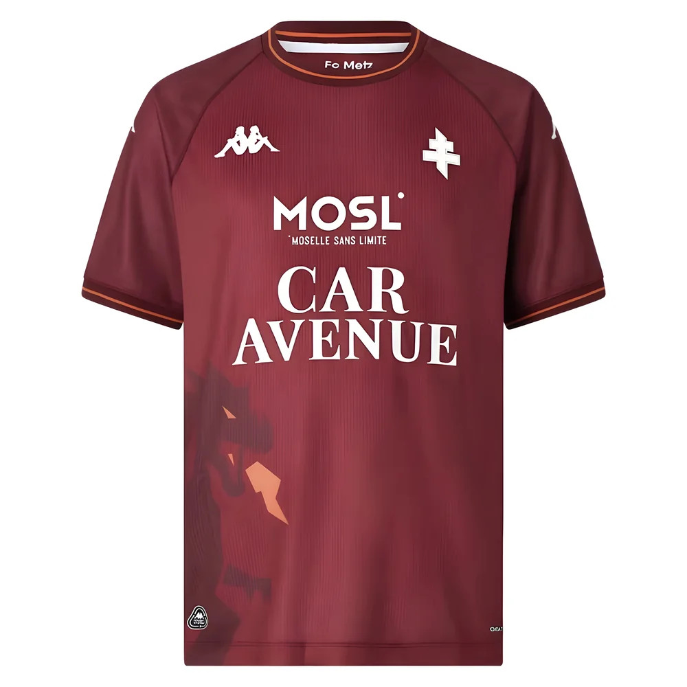 '25-'26 Fc Metz Home Shirt Polyester Made By: Kappa Men's Maroon Extra Large