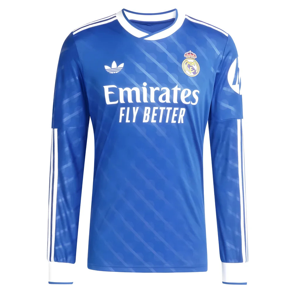'25-'26 Real Madrid Long Sleeve Third Shirt Polyester Made By: Adidas Men's Blue 3XL