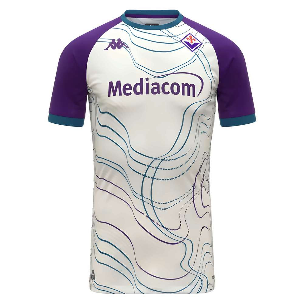 '25-'26 Fiorentina Pre Match Shirt (-Violet) Polyester Made By: Kappa Men's White Medium