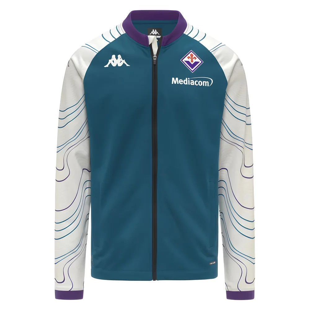 '25-'26 Fiorentina Presentation Jacket (Turquoise) Polyester Made By: Kappa Men's Turquoise Medium