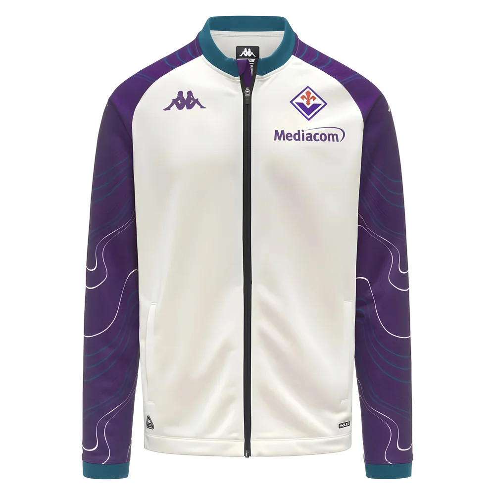 '25-'26 Fiorentina Presentation Jacket (-Violet) Polyester Made By: Kappa Men's White Medium
