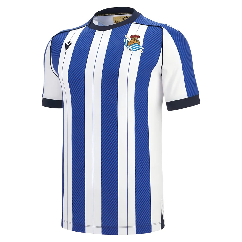 '25-'26 Real Sociedad Home Shirt Polyester Made By: Macron Men's Blue Medium
