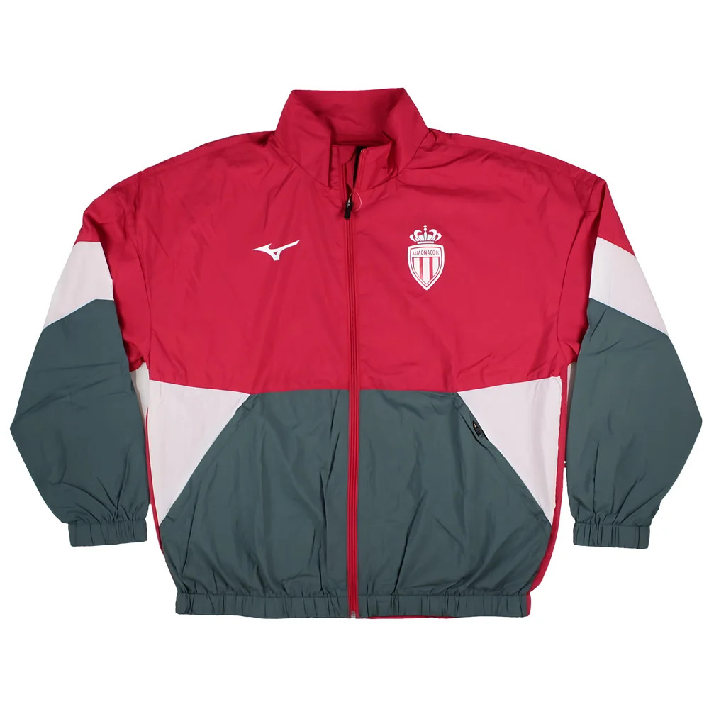 '25-'26 As Monaco Retro Woven Jacket (Red) Polyester Made By: Mizuno Men's Red Extra Large