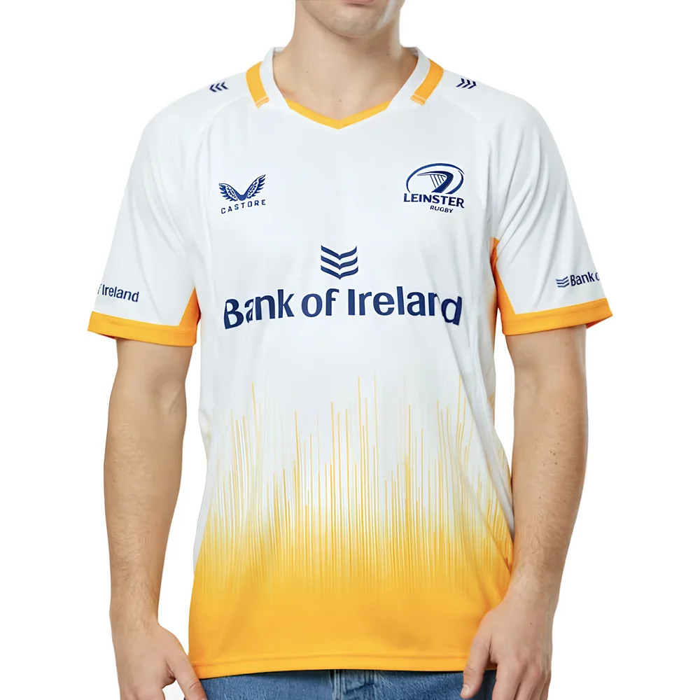 '25-'26 Leinster Away Replica Rugby Shirt Polyester Made By: Castore Men's White Extra Large