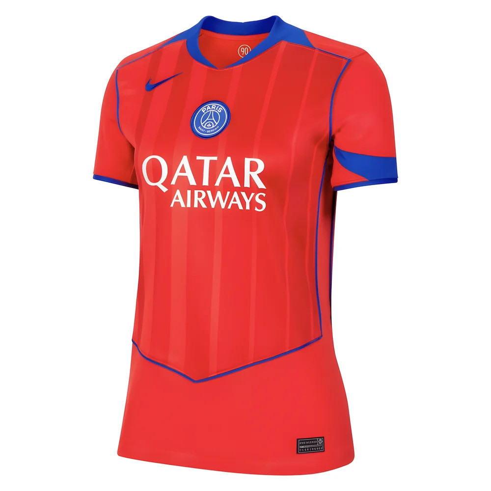 '25-'26 Psg Third Shirt () Polyester Made By: Nike Women's Red Medium
