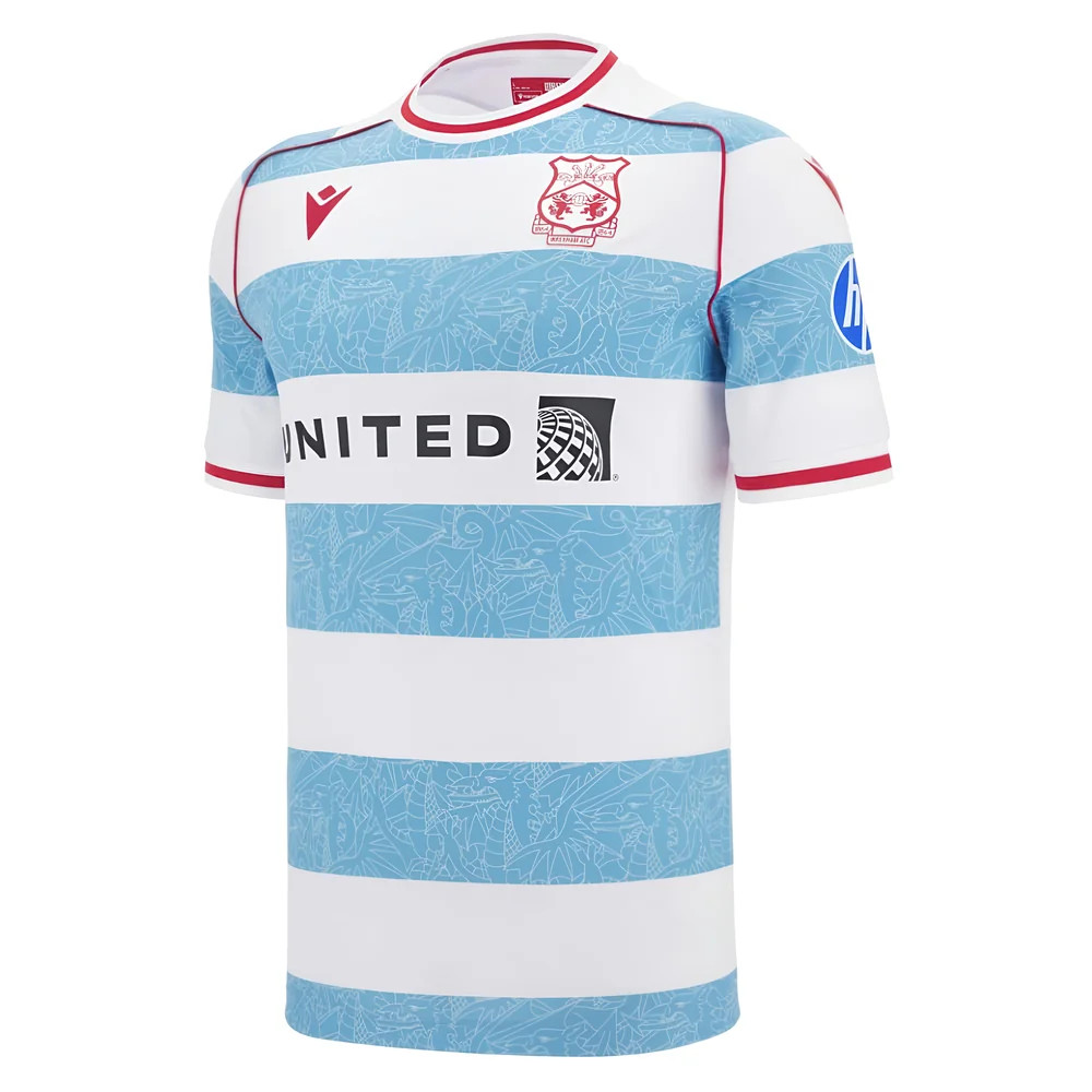 '25-'26 Wrexham Third Shirt Polyester Made By: Macron Men's Blue Medium