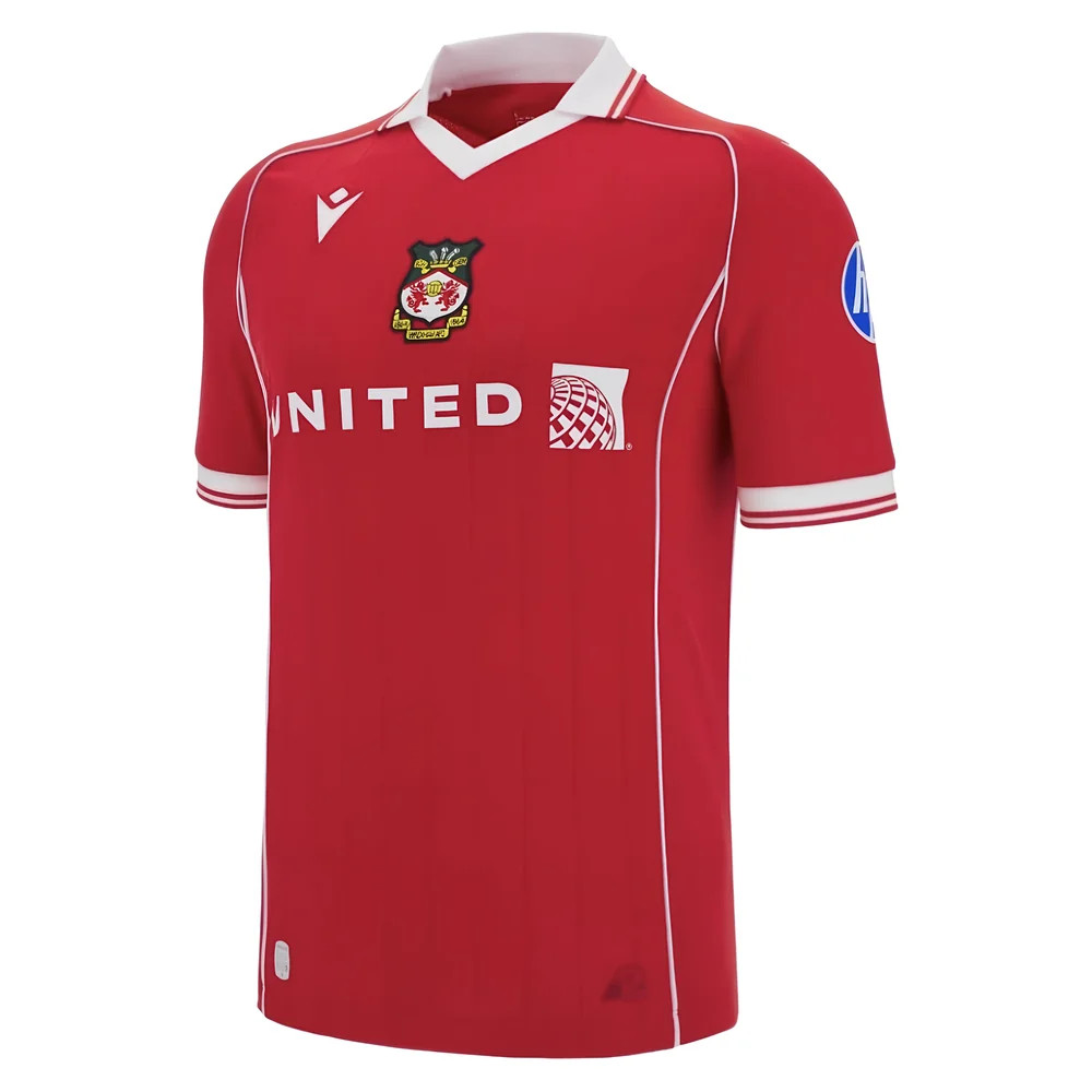 '25-'26 Wrexham Home Shirt Polyester Made By: Macron Men's Red Xxl