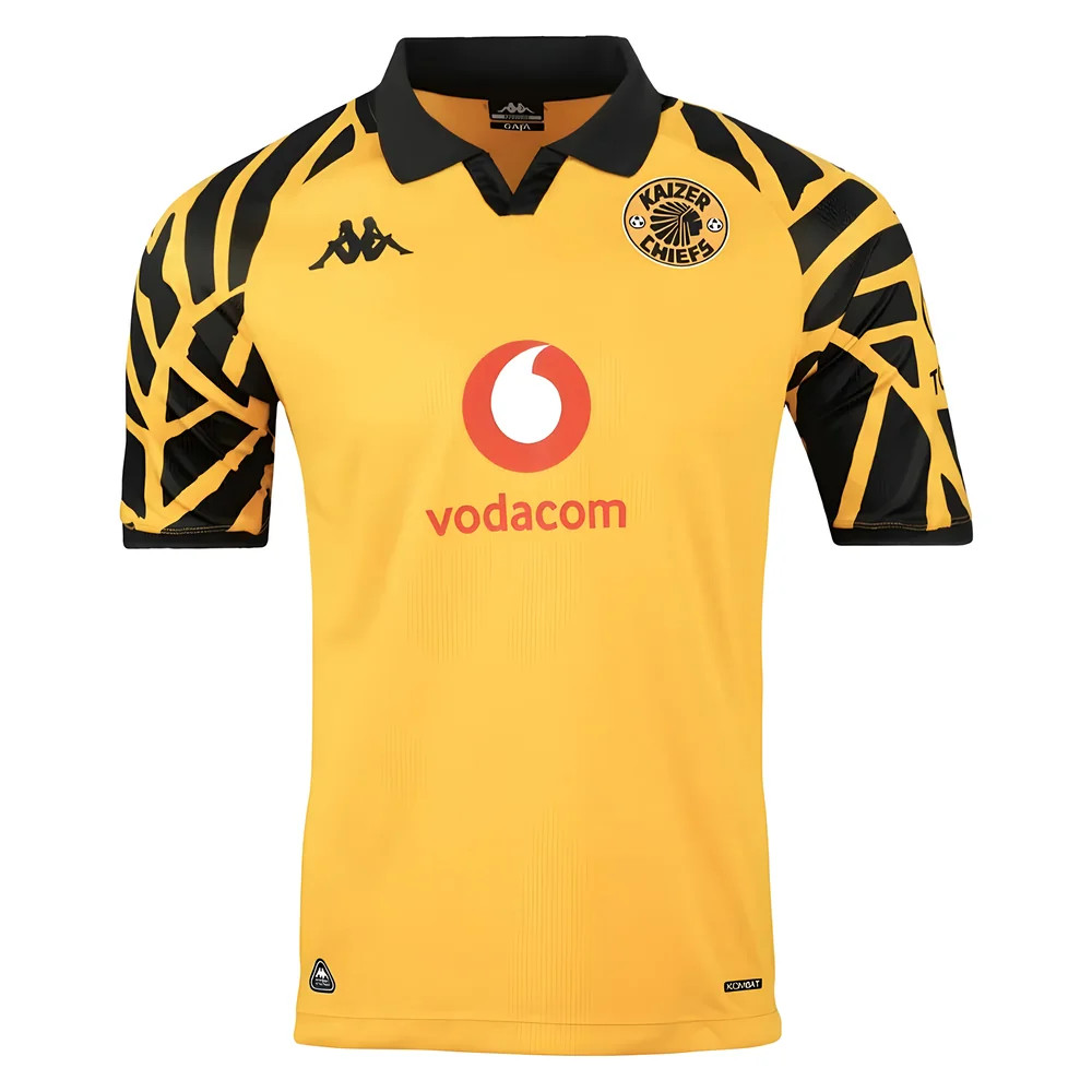 '25-'26 Kaizer Chiefs Home Shirt Polyester Made By: Kappa Men's Gold Small