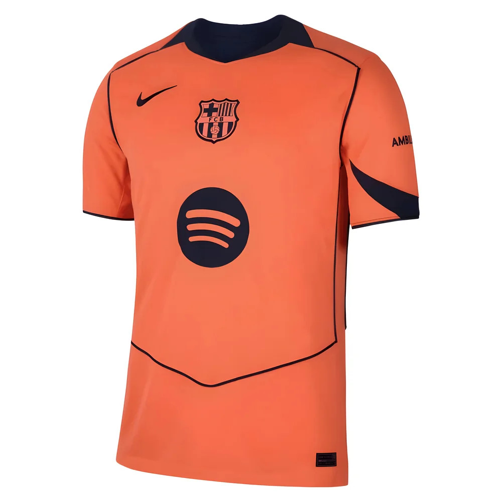 '25-'26 Barcelona Third Shirt Polyester Made By: Nike Men's Orange Medium