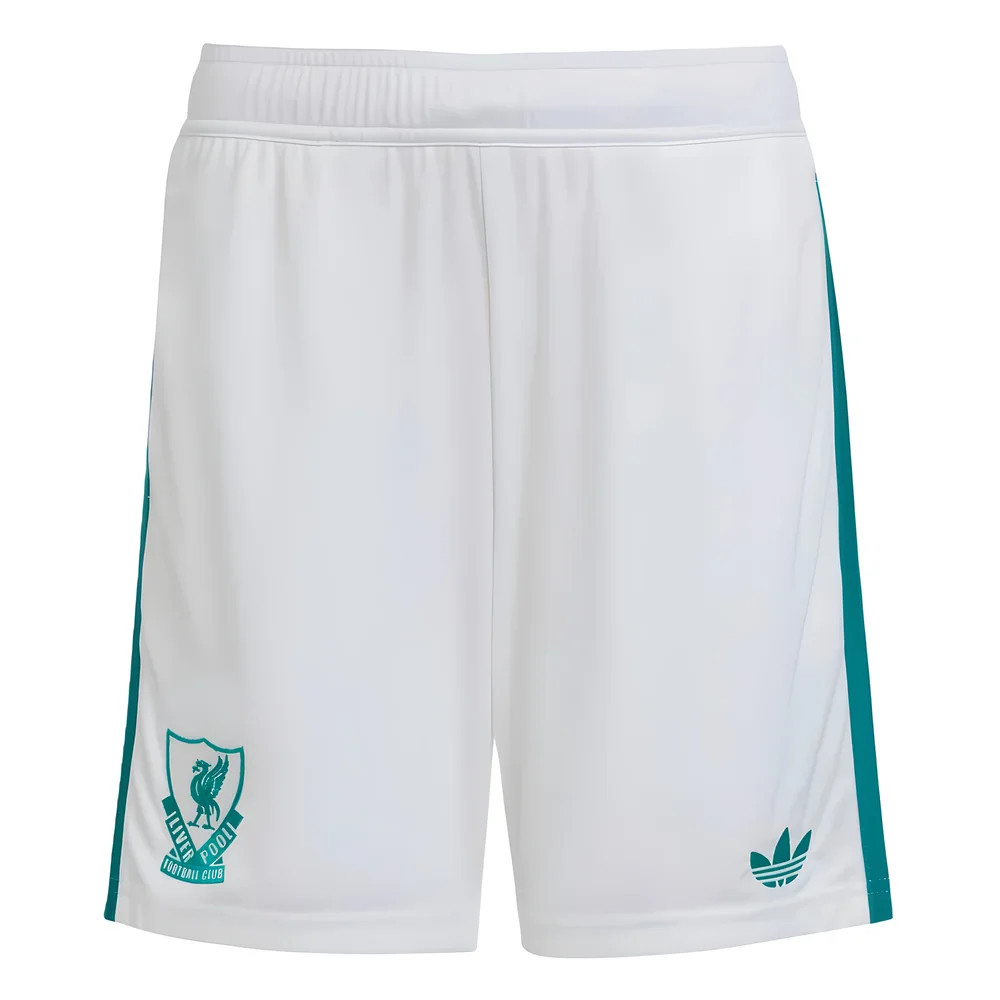 '25-'26 Liverpool Third Shorts (White) - Kids 22 Waist Polyester Made By: Adidas Unisex Kids White 30 Waist