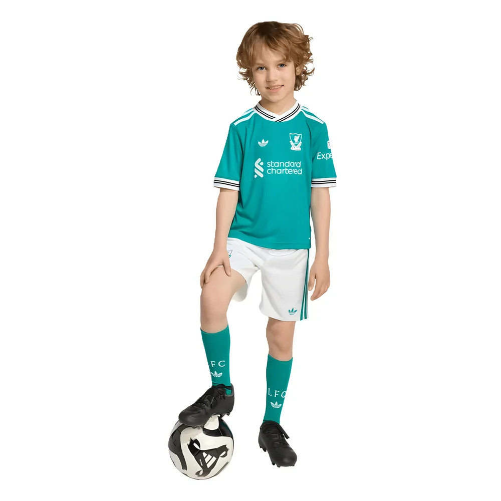 '25-'26 Liverpool Third Mini Kit Toddler's Polyester Made By: Adidas Unisex Toddler Green 2-3 Toddler