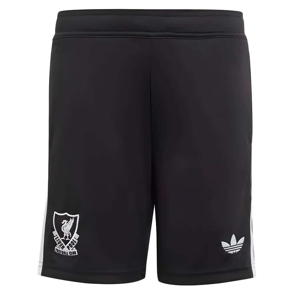'25-'26 Liverpool Third Goalkeeper Shorts (Black) - Kids 22 Waist Polyester Made By: Adidas Unisex Kids Black 26 Waist
