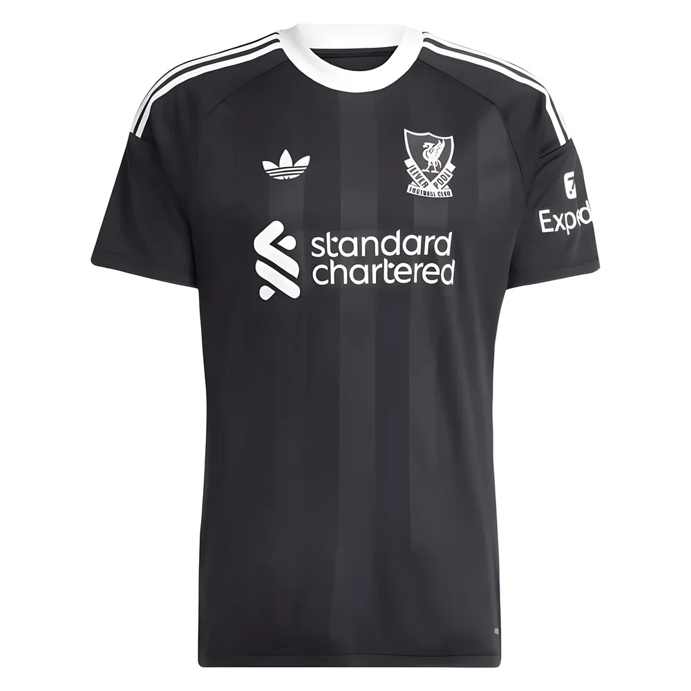 '25-'26 Liverpool Third Goalkeeper Shirt (Black) Polyester Made By: Adidas Men's Black Small
