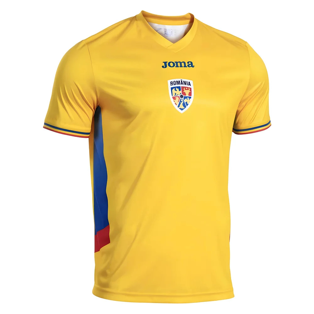 '25-'26 Romania Home Replica Shirt (Kids) Polyester Made By: Joma Unisex Kids Yellow Extra Large