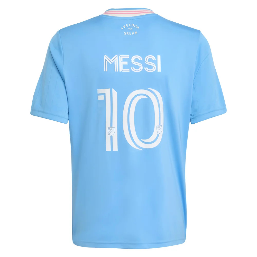 '25-'26 Inter Miami Lionel Messi Third Shirt (Kids) 7-8 Polyester Made By: Adidas Unisex Kids Blue Size 13-14