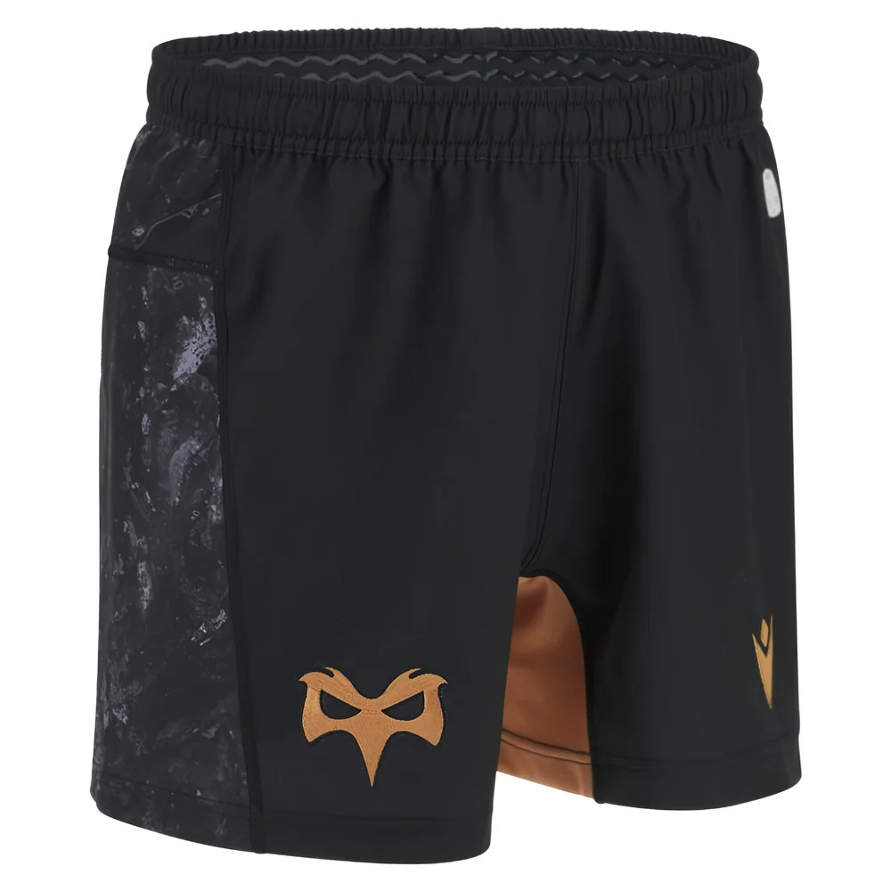 '25-'26 Ospreys Home Rugby Shorts (Black) Polyester Made By: Macron Men's Black Large