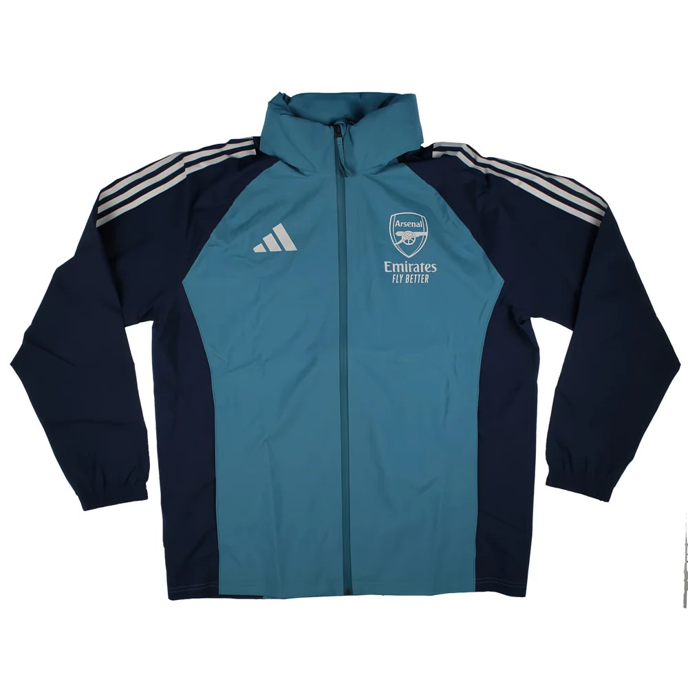 '25-'26 Arsenal Rain Jacket (Blanch ) Polyester Made By: Adidas Men's Blue Large