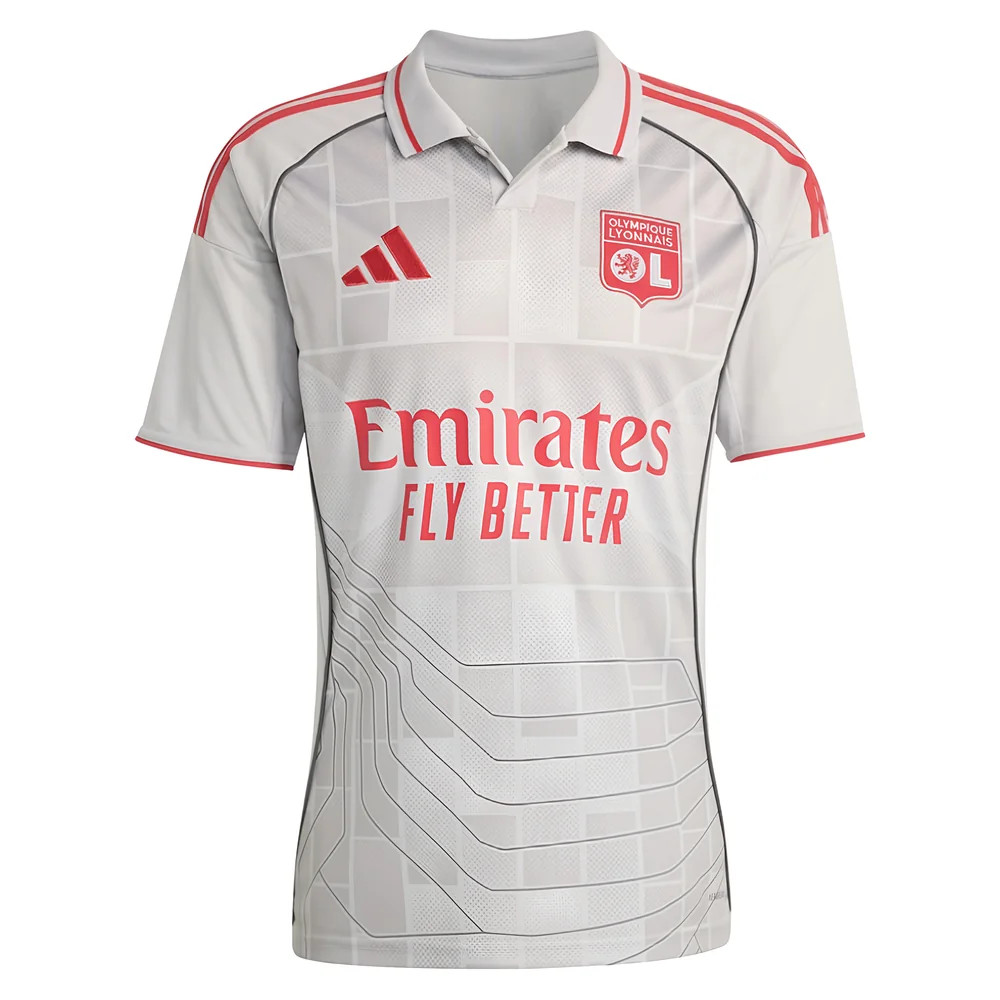 '25-'26 Olympique Lyon Third Shirt Polyester Made By: Adidas Men's Grey 3XL
