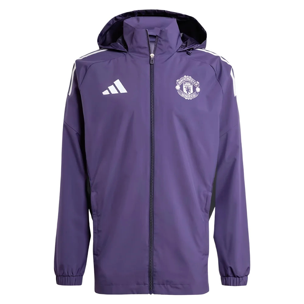 '25-'26 Man Utd Allweather Jacket (Aurora Plum) Polyester Manchester United Made By: Adidas Men's Purple Medium