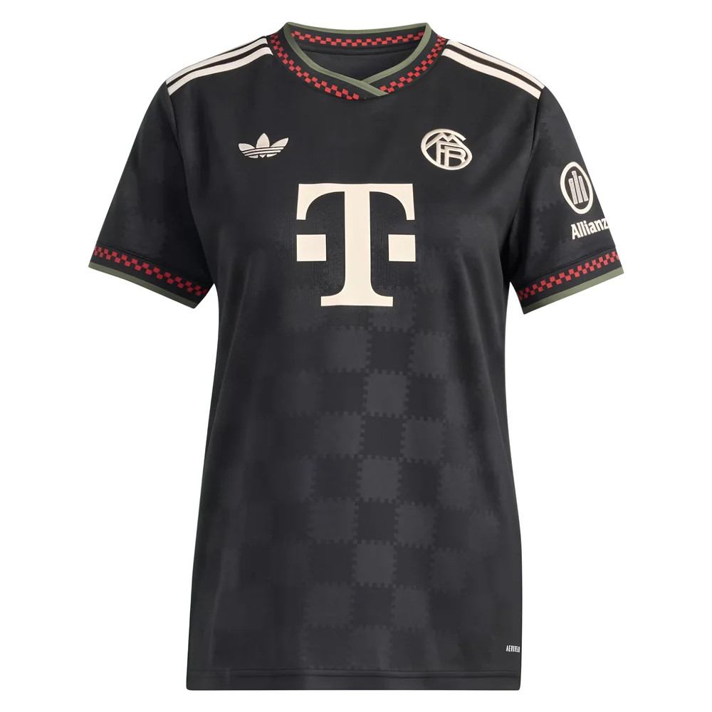 '25-'26 Bayern Munich Third Shirt () Polyester Made By: Adidas Women's Black Medium