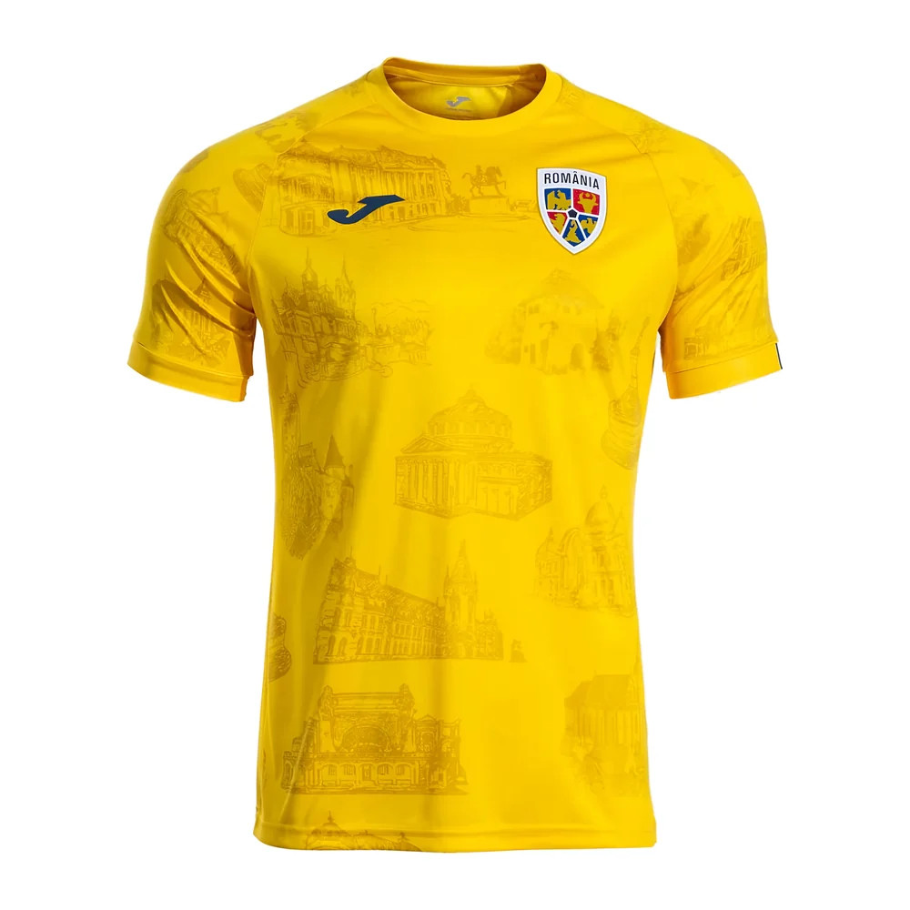 '25-'26 Romania Pre Match Shirt (Yellow) Polyester Made By: Joma Men's Yellow 3XL