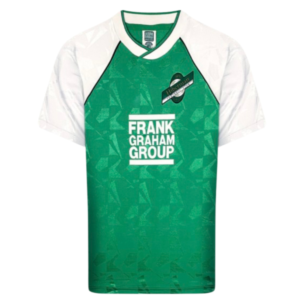 Hibernian 1990 Retro Home Shirt Polyester Made By: Score Draw Men's Green Large
