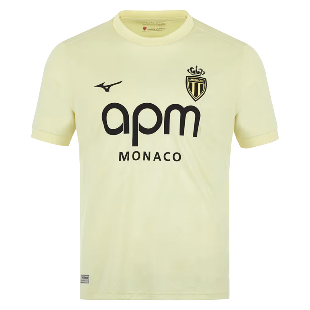 '25-'26 As Monaco Third Shirt Polyester Made By: Mizuno Men's White 3XL
