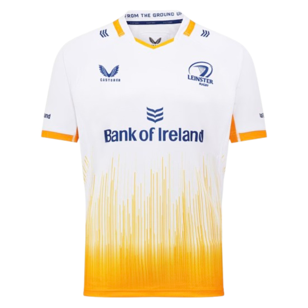 '25-'26 Leinster Rugby Away Shirt (Kids) Polyester Made By: Castore Unisex Kids White Extra Large